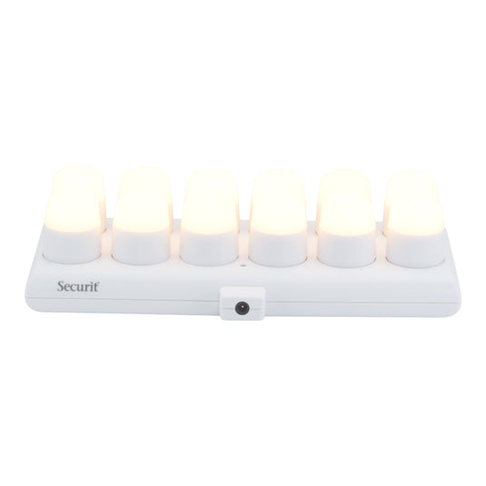 Securit Lighting Set - Amsterdam Rechargeable Tea Lights Warm White (6 Sets of 12) + 4 Replacement Tea Lights