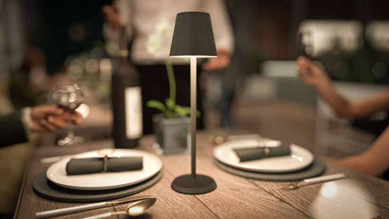 Load image into Gallery viewer, Securit Lighting - Wireless Table Lamp Feline in Black - Pack of 6 - in use
