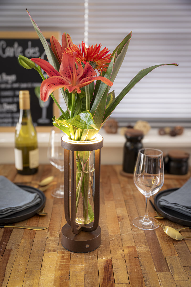 Load image into Gallery viewer, Securit Lighting - Wireless Table Vase Lamp Florence in Brown - Pack of 6 – in use
