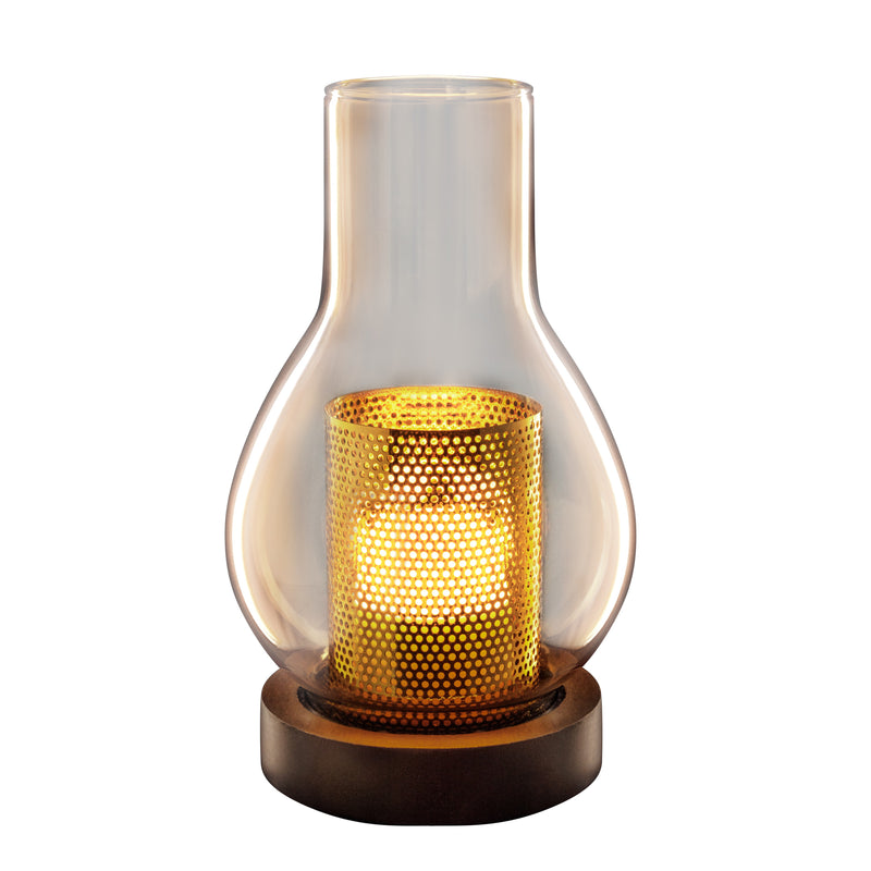 Load image into Gallery viewer, Securit Lighting - Glass Tealight Holder Lantern - Transparent &amp; Wood
