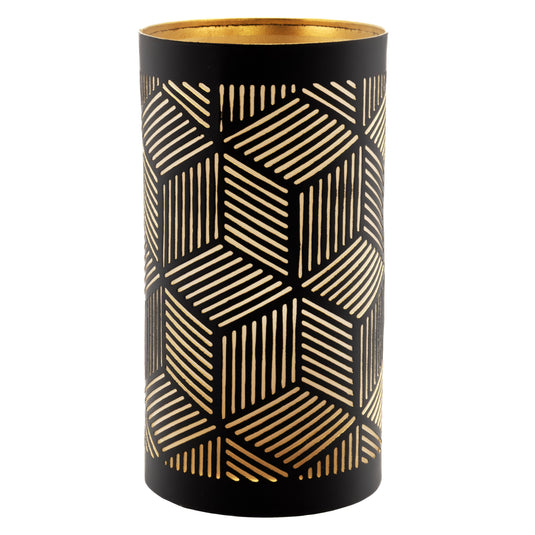 Securit Lighting - Metal Tealight Holder Set Santorini - Black & Gold - 6 x Set of 4