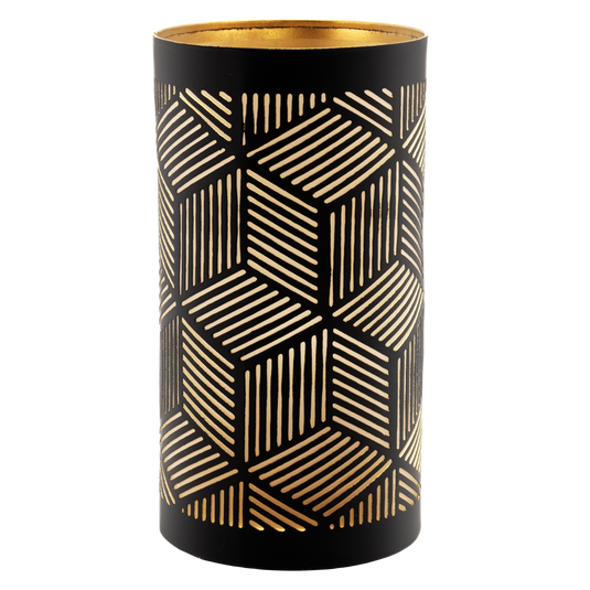 Securit Lighting - Metal Tealight Holder Set Santorini - Black & Gold - 6 x Set of 4