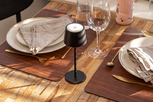 Securit Lighting - Wireless Table Lamp Monte-Carlo in Black - Pack of 8 – in use