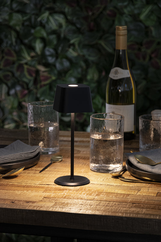 Securit Lighting - Wireless Table Lamp Malta in Black - Pack of 8 – in use