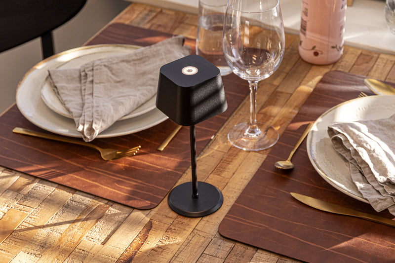 Load image into Gallery viewer, Securit Lighting - Wireless Table Lamp Malta in Black - Pack of 8 – in use
