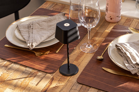 Securit Lighting - Wireless Table Lamp Malta in Black - Pack of 8 – in use