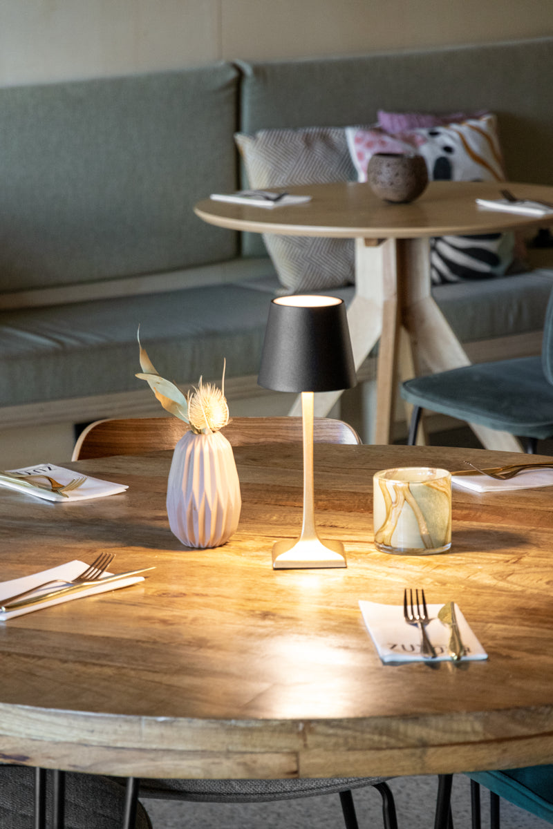 Load image into Gallery viewer, Securit Lighting - Wireless Table Lamp Roma in Gold &amp; Black - Pack of 6 – in use
