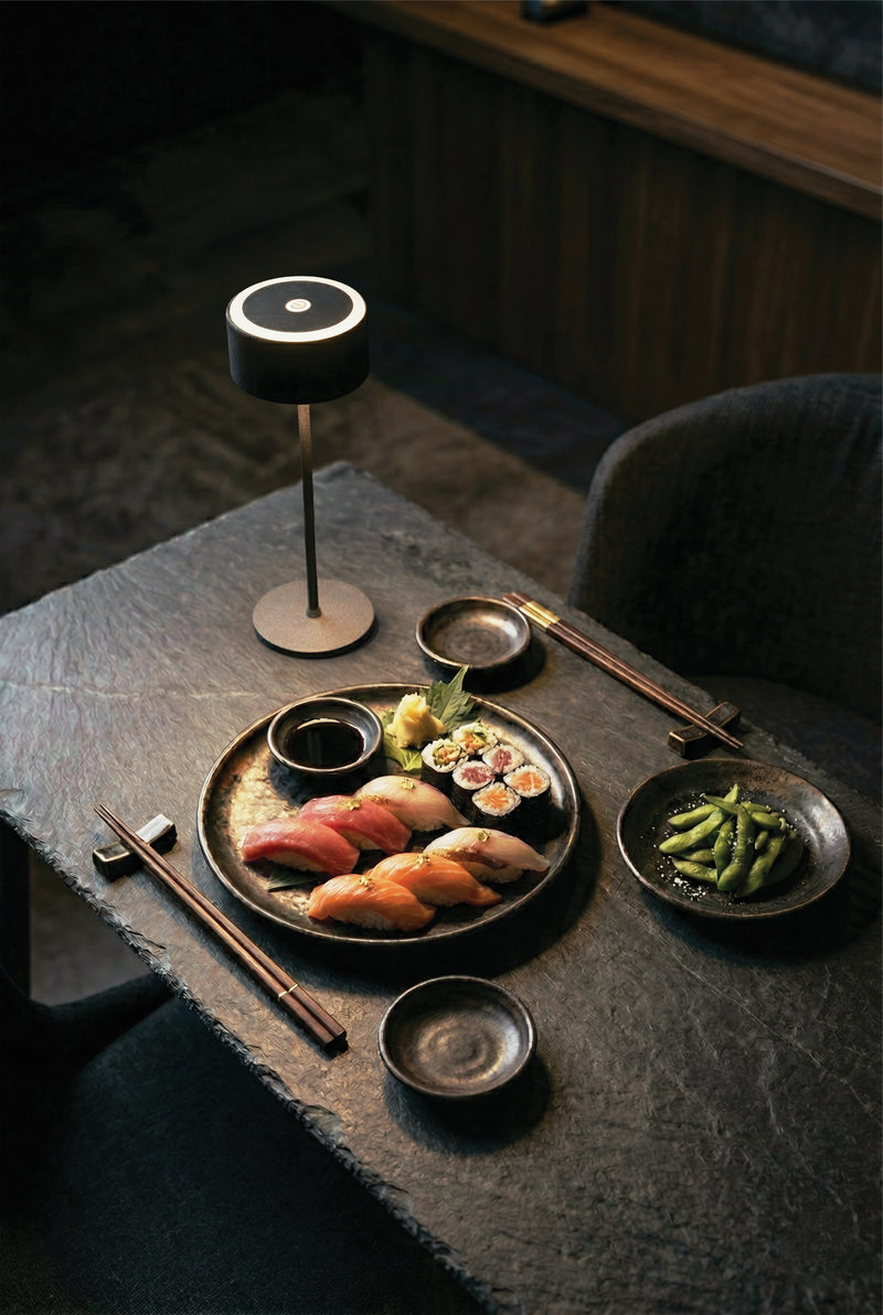 Load image into Gallery viewer, Securit Lighting - Signature Dimmable LED Table Lamp in Black - Pack of 10 – in use
