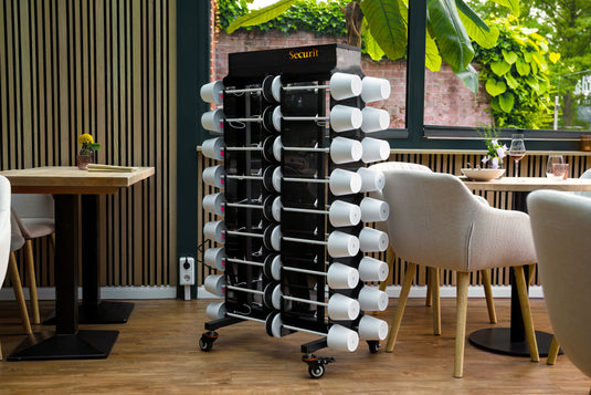 Securit Lighting - Table Lamp Charging Trolley - Black – in use