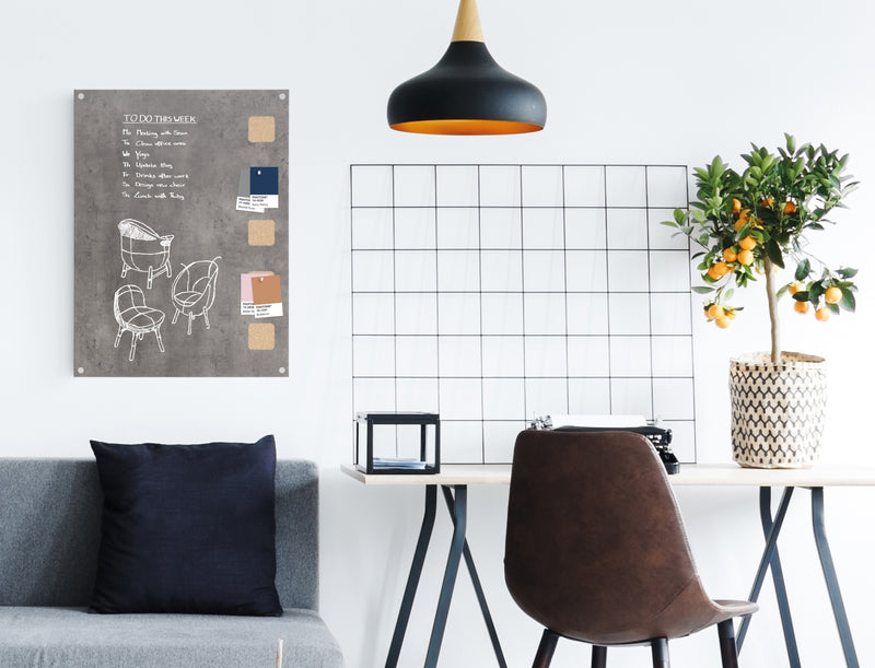 Load image into Gallery viewer, Securit Wall Board - Living Wall Cork/Chalk - Grey 58x38x1,5cm - in use
