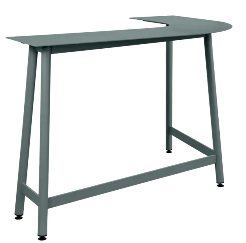 Load image into Gallery viewer, Fermob Bolder Corner Counter bar stool in Lapili Grey with metal frame, suitable for garden, school, or park outdoor seating.

