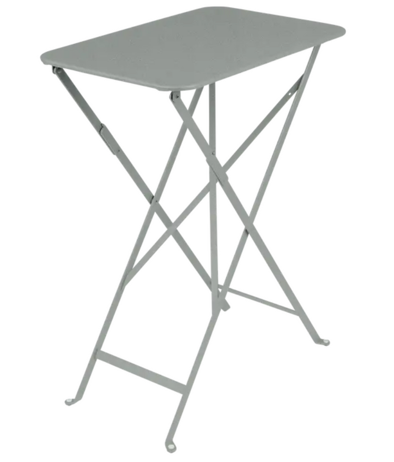 Load image into Gallery viewer, Fermob Lapili grey rectangular foldable metal bistro table, 57x37cm, outdoor steel design for cafe or patio use

