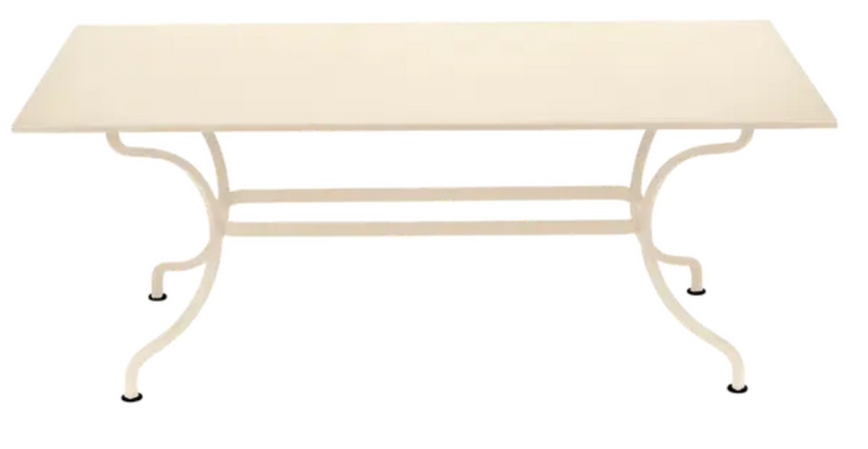 Load image into Gallery viewer, Latte beige Fermob Romane dining table, 180 x 100 cm, seats up to 8 guests, outdoor furniture for stylish gatherings.
