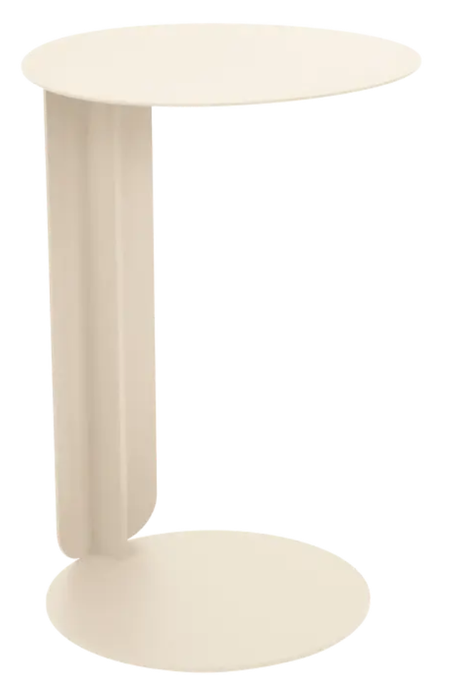 Load image into Gallery viewer, Latte beige Fermob Bebop Offset Table made of metal, outdoor furniture with a modern design, suitable for garden or patio.
