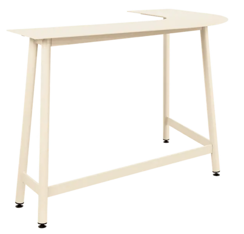 Load image into Gallery viewer, Fermob Bolder Corner Counter bar stool in latte beige with a two-seater garden bench design, outdoor metal furniture.
