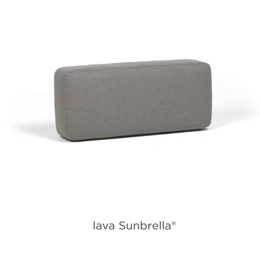 Sunbrella lava-colored sofa back cushion for modular furniture, designed for outdoor sofa replacement by Custom Wood Designs.