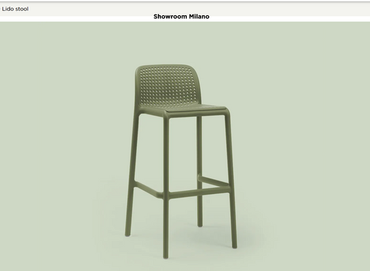 Stackable Lido Bar Stool by Nardi, outdoor high stool with sleek design, made of durable material, perfect for outdoor seating.