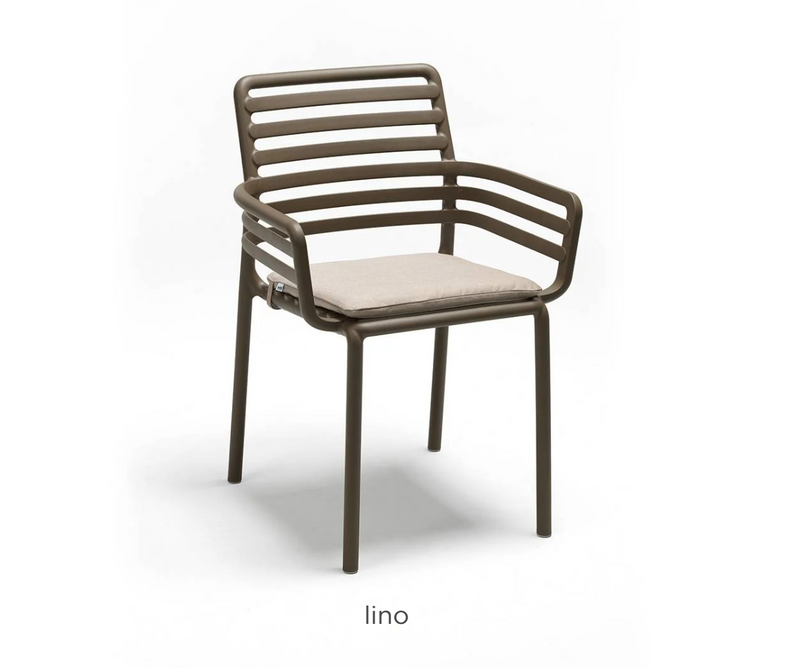 Load image into Gallery viewer, Sunbrella Doga armchair cushion by Nardi, featuring soft fabric and ergonomic design for outdoor seating comfort.
