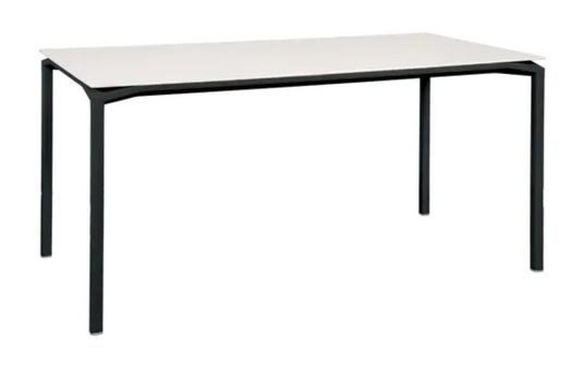 Fermob CALVI AERIS mineral dining table, 160x80 cm, in Liquorice color, six-seater outdoor dining table with sleek modern design.