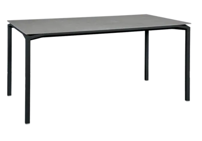 Load image into Gallery viewer, Fermob CALVI Creta Mineral dining table in Liquorice Grey, 160x80 cm, six-seater with modern design and sturdy surface.
