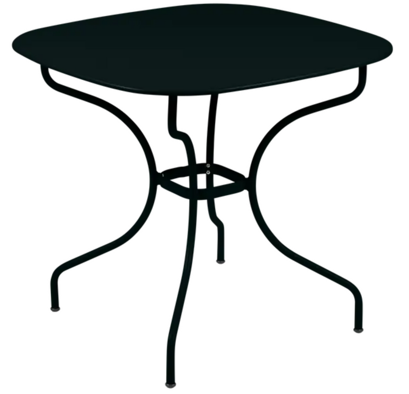 Load image into Gallery viewer, Fermob OPÉRA+ Carronde outdoor metal table in Liquorice color, 82x82 cm, suitable for garden or patio dining.
