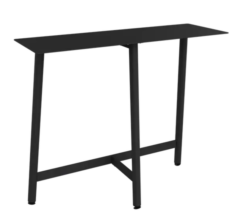 Load image into Gallery viewer, Fermob Liquorice Bolder Counter bar table with a sleek metal design, suitable for shop or restaurant settings.
