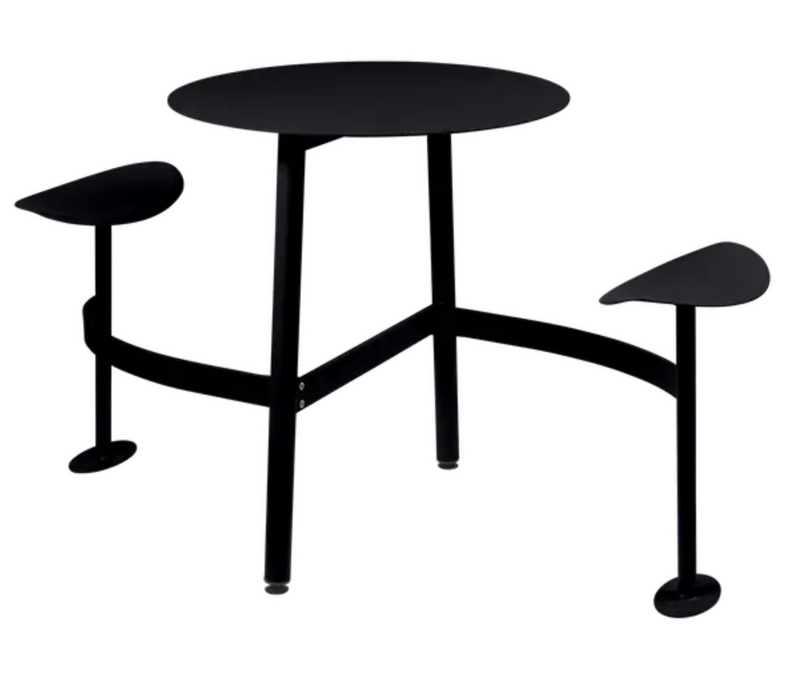 Load image into Gallery viewer, Fermob BOLDER 2-seater modular round outdoor table with integrated seating, made of foxed metal for garden outdoor use
