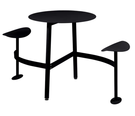 Fermob BOLDER 2-seater modular round outdoor table with integrated seating, made of foxed metal for garden outdoor use