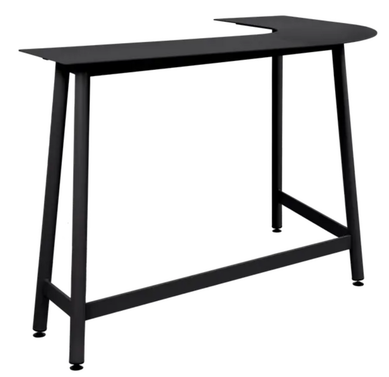 Load image into Gallery viewer, Fermob Bolder Corner Counter bar stool in Liquorice color, outdoor metal furniture with a two-seater design and modern style.

