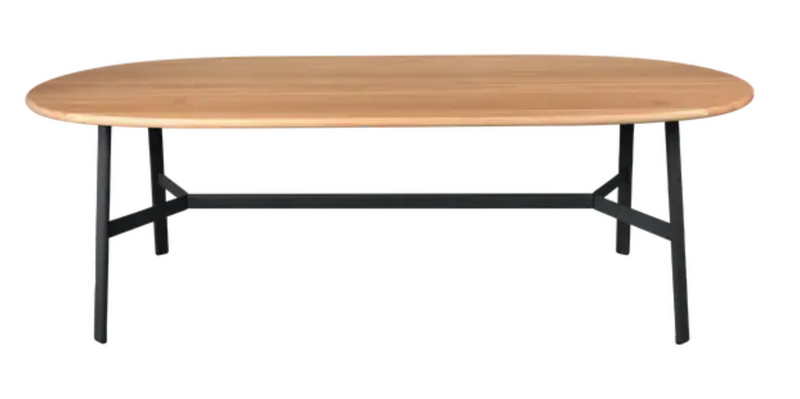 Load image into Gallery viewer, Fermob SO'O Oval Oak Table 220x95cm with 8 seats, solid wood dining table for modern kitchen or dining room decor.
