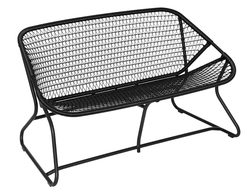 Load image into Gallery viewer, Fermob Liquorice Sixties Outdoor Sofa with sleek design and plush cushions, perfect for stylish outdoor lounging.
