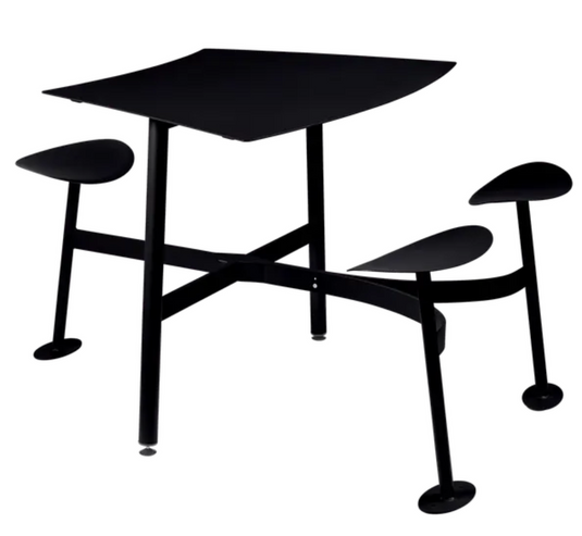 Fermob Bolder 3 Seater bar stool in Liquorice blue with a sleek, modern design and smooth curved seat.