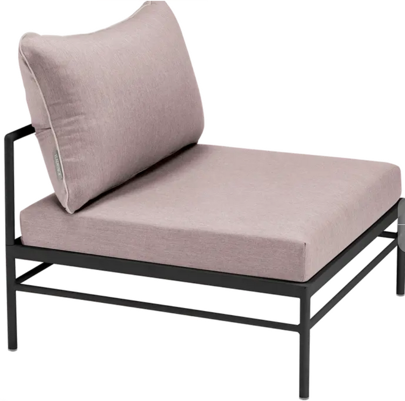 Load image into Gallery viewer, Fermob Rivage Low Chair in Liqurice and Papyrus, outdoor metal sofa with sleek design and modern style, suitable for outdoor furniture.
