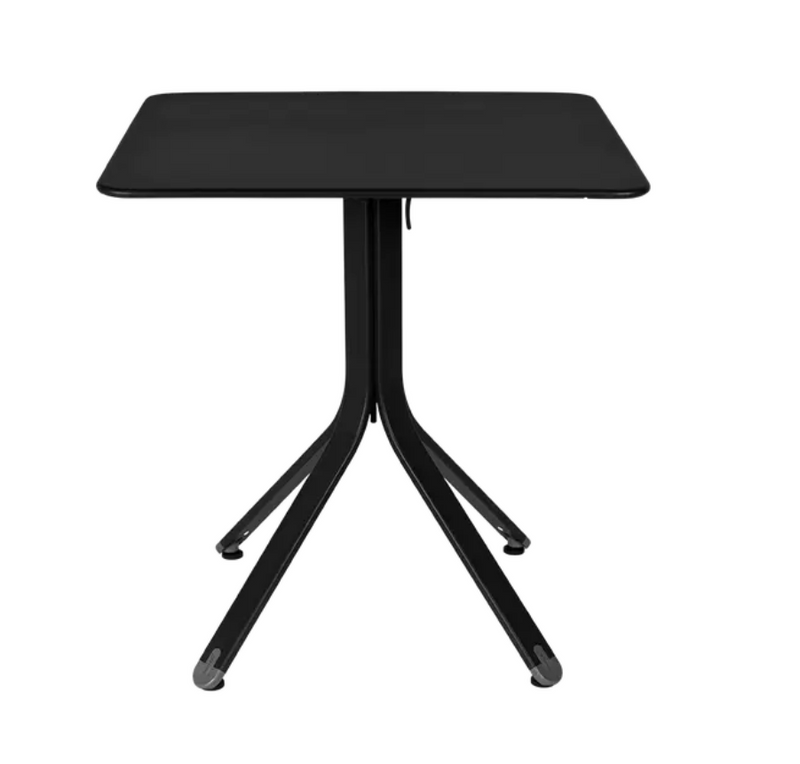 Load image into Gallery viewer, Fermob Rest'O folding outdoor table in metal, 71x71cm, showing its compact, foldable design suitable for patio or garden use.
