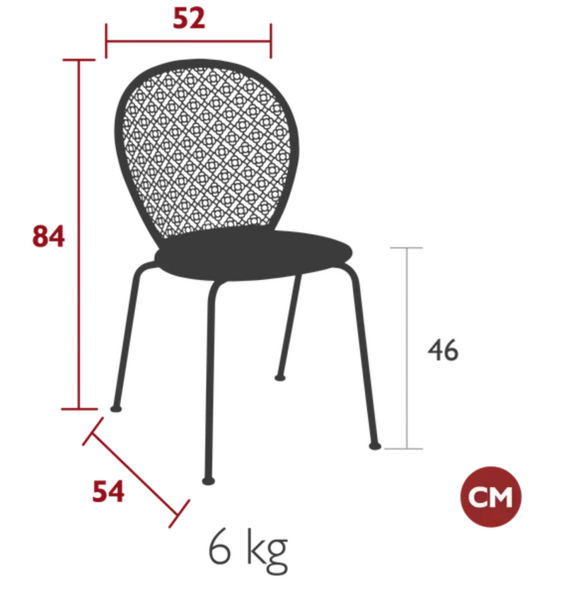 Load image into Gallery viewer, Colorful Fermob Lorette outdoor metal chair with a sleek design, perfect for patio or garden seating.
