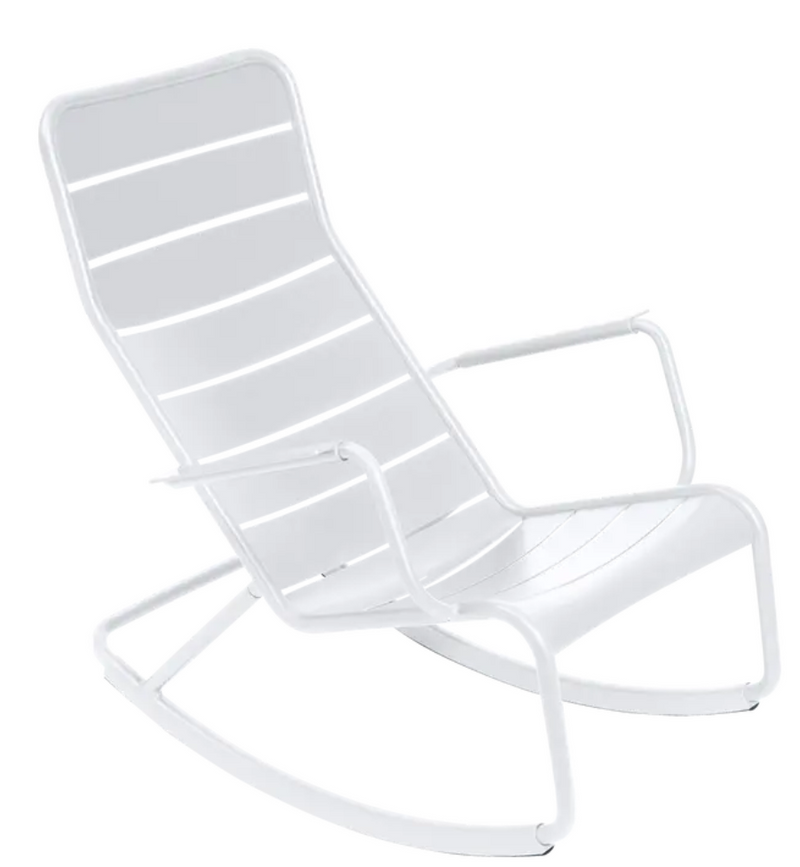 Load image into Gallery viewer, Fermob Luxembourg outdoor rocking chair with aluminum frame, featuring a modern design for garden or patio relaxation.
