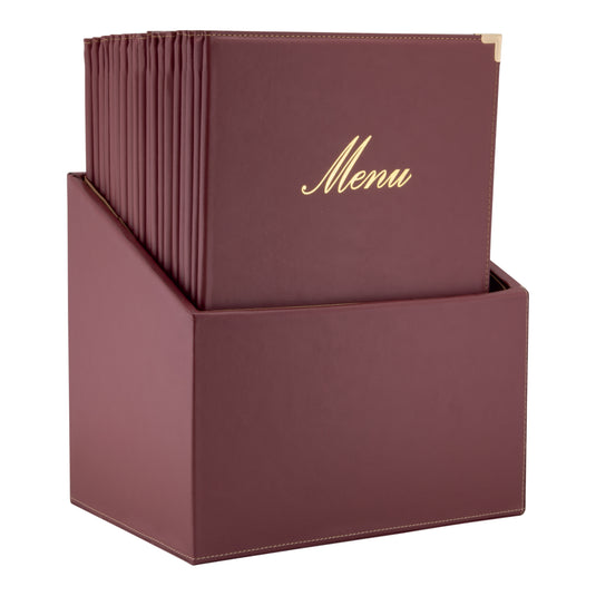 Securit Menu Holders - Boxes Classic - Wine Red 35x28x19,8cm - Pack of 2