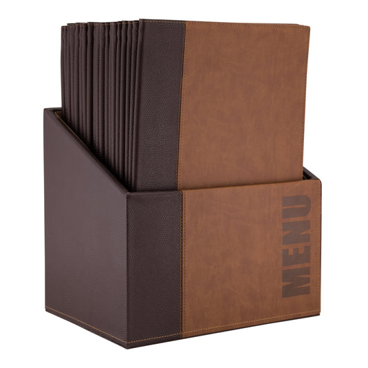 Securit Menu Holders - Boxes Trendy - Brown 35,2x27,9x19,7cm - Pack of 2