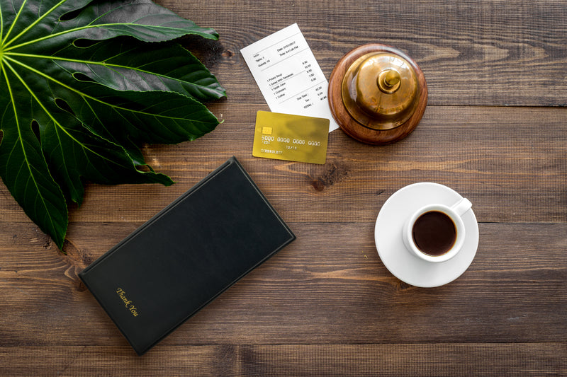 Load image into Gallery viewer, Securit Menu Holders - Basic - Black 23,7x12,5x0,5cm - Pack of 10 - in use
