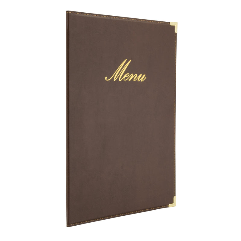 Load image into Gallery viewer, Securit Menu Set - Classic A4 Brown - 10 Menu Holders + 20 Extra Pouches

