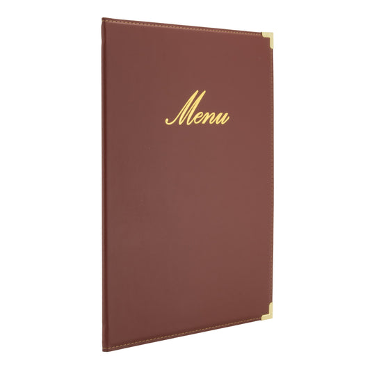 Securit Menu Set - Classic A4 Wine Red - 10 Menu Holders + 20 Extra Pouches