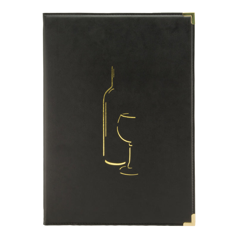 Load image into Gallery viewer, Securit Menu Set - Classic Wine Card A4 Black - 10 Menu Holders + 20 Extra Pouches
