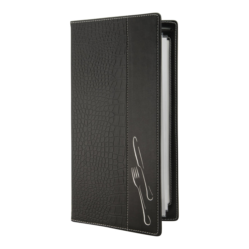 Load image into Gallery viewer, Securit Menu Set - Design Croc A45 Black - 10 Menu Holders + 20 Extra Pouches
