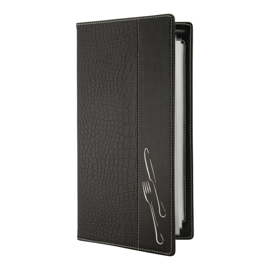Securit Menu Set - Design Croc A45 Black - 10 Menu Holders + 20 Extra Pouches