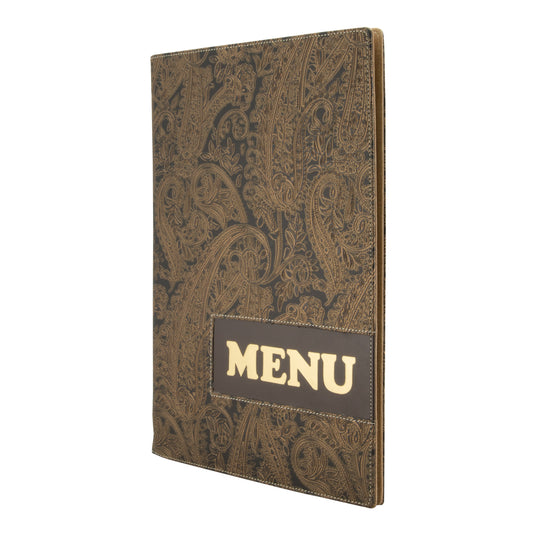 Securit Front-of-House Set - Design A4 Paisley - 10 Menu Holders + 10 Bill Presenter Boxes