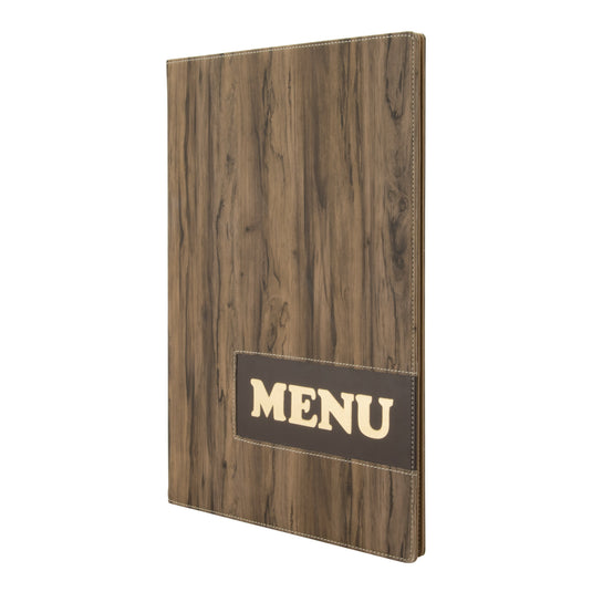 Securit Front-of-House Set - Design A4 Wood-look - 10 Menu Holders + 10 Bill Presenter Boxes