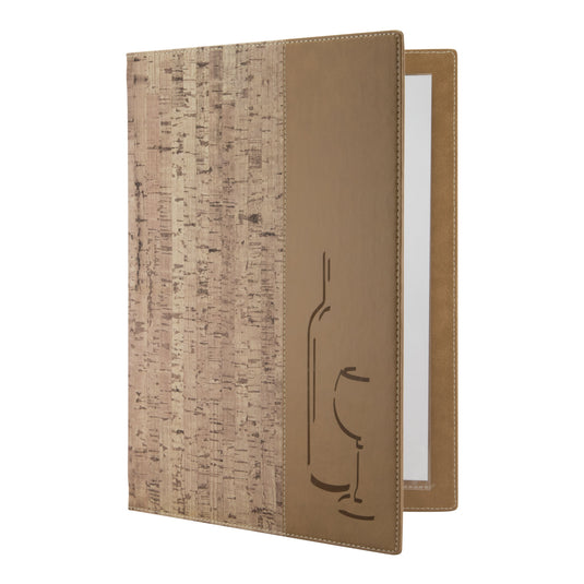 Securit Menu Set - Design Wine Card A4 Cork - 10 Menu Holders + 20 Extra Pouches