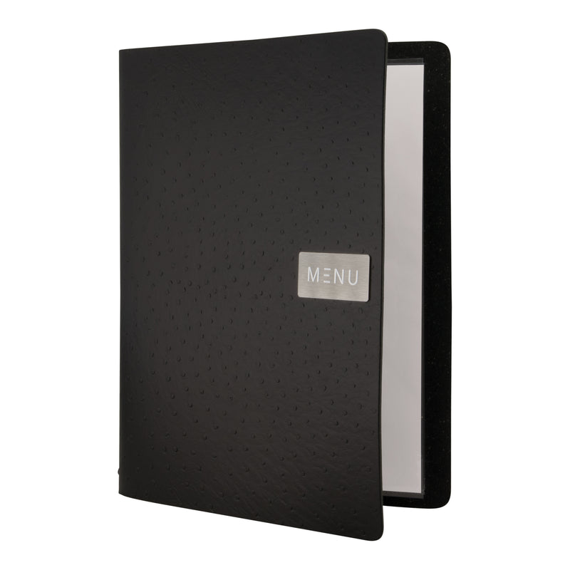 Load image into Gallery viewer, Securit Menu Holders - Leather - Black 33,2x24,6x0,5cm - Pack of 10
