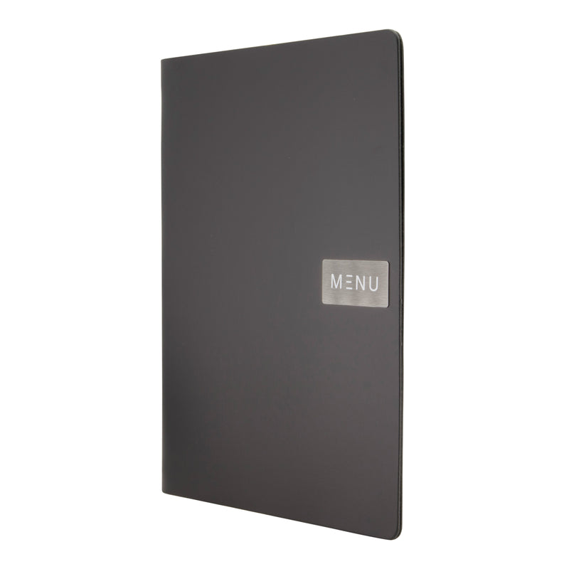 Load image into Gallery viewer, Securit Front-of-House Set - Leather Royal A4 Black - 10 Menu Holders + 10 Beechwood Bill Presenters
