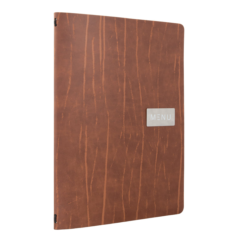 Load image into Gallery viewer, Securit Front-of-House Set - Leather Ruga A4 Brown - 10 Menu Holders + 10 Teak Block Bill Presenters

